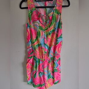 Lilly Pulitzer Sleeveless Tassel Tie Shorts Romper Size XS